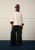 Le T-shirt Mehira - Crème & bordeaux